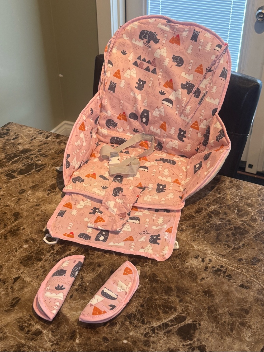 Pink Woodland Pattern high chair cover